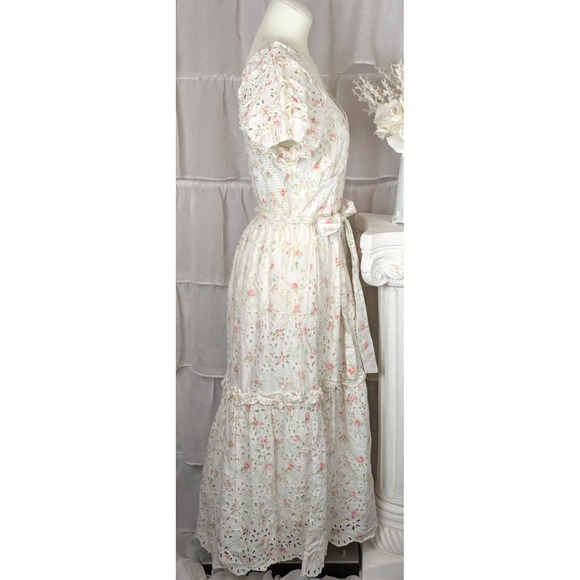 LoveShackFancy x Target Clementine Eyelet Romantic Cottagecore Midi Dress 12 - Picture 9 of 14
